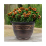 Tulip Banded Plastic Patio Planter, Bronze, 15 Inches