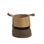 13" Boho Chic Natural Basket Planter with Handles