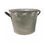 Gardener Select Bucket Metal Planter Leaf White Washed 11.8"