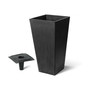 17332 Valencia Square Flower Pot Planter Black 10 x 20 Inch