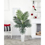 4.5' Kentia Palm Artificial Tree in White Tower Planter