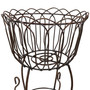 Rustic Steel Standing Planter Basket with Scroll Design - 18.5 in