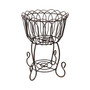 Rustic Steel Standing Planter Basket with Scroll Design - 18.5 in
