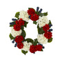21" Geranium & Blue Berry Artificial Wreath