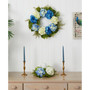 24" Hydrangea Blue & White Wreath