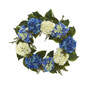 24" Hydrangea Blue & White Wreath