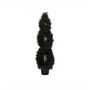 5' Artificial Green Cedar Double Spiral Topiary, Uv Resistant