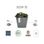 Rotterdam Modern Recycled Plastic Pot Planter, Grey, 8 Inches