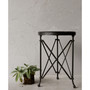 Round Metal Table with Marble Top