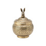 8" H x 5.75" Round Aluminum Trinket Box with Rabbit on Lid
