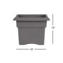 Veranda Deck Box Planter Square VER18908, Charcoal Gray, 18"