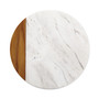 Pantryware White Marble & Teak Wood 10" Round Serving Board