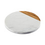 Pantryware White Marble & Teak Wood 10" Round Serving Board