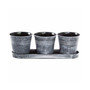 Gardener Select Round Planter w/ Tray Set Black 12.5" x 4" x 4.5"