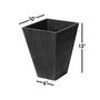 17326 Valencia Square Flower Pot Planter 10 Inch Black