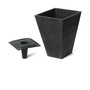 17326 Valencia Square Flower Pot Planter 10 Inch Black
