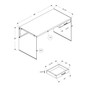 Computer Desk - 48" L Reclaimed Glass Panels