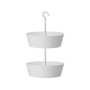 Sunny Round Hanging Two-Tier Planter 12 Inch White