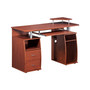 Complete Computer Workstation Desk With Storage, Mahogany