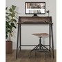 Wood Portable Compact Home Office Desk with Mini Hutch