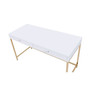 Ottey Desk in White High Gloss & Gold 92540