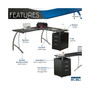 Modern L- Shaped Computer Desk with File Cabinet and Storage, Espresso