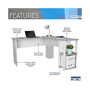Modern L-Shaped Desk with Side Shelves, Grey