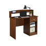 Modern Office Desk with Hutch, Oak