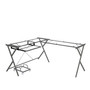 Darzenus Computer Desk in Clear Glass & Silver Finish OF 00047