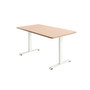 Gauss Contemporary Wood and Metal Computer Desk in Maple