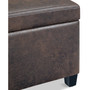 Avalon Contemporary Rectangle Storage Ottoman Bench
