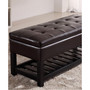 Verona Faux Leather Storage Ottoman with Shelf
