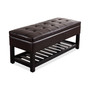 Verona Faux Leather Storage Ottoman with Shelf