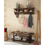 Modesto 48" Metal and Reclaimed Wood Wall Coat Hook with Bench