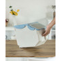 Medium Plastic Storage Food Holder Containers with a Measuring Cup and Wheels, Set of 3