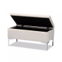 Mabel Modern and Contemporary Transitional Velvet Fabric Upholstered Storage Ottoman
