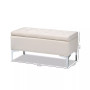 Mabel Modern and Contemporary Transitional Velvet Fabric Upholstered Storage Ottoman