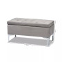 Mabel Modern and Contemporary Transitional Velvet Fabric Upholstered Storage Ottoman