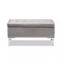 Mabel Modern and Contemporary Transitional Velvet Fabric Upholstered Storage Ottoman