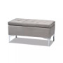 Mabel Modern and Contemporary Transitional Velvet Fabric Upholstered Storage Ottoman