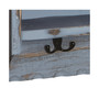 Country Cottage Coat Hooks and Bench Set,Blue Antique Finish