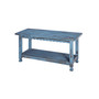 Country Cottage Coat Hooks and Bench Set,Blue Antique Finish