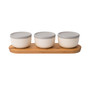 Leo Collection 6-Pc. Covered Bowl Set with Bamboo Tray