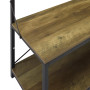 72" Industrial Metal and Wood Hall Tree - Rustic Oak