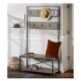 72" Industrial Metal and Wood Hall Tree - Rustic Oak