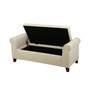 Hayes Contemporary Upholstered Storage Ottoman Bench with Rolled Arms