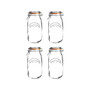 Round Clip Top Jar 51 oz, Set of 4