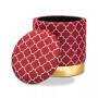 Furniture Serra Glam and Luxe Quatrefoil Upholstered Storage Ottoman