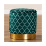 Furniture Serra Glam and Luxe Quatrefoil Upholstered Storage Ottoman