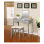 Butterfly Vanity Set with Bench and Mirror, Silver